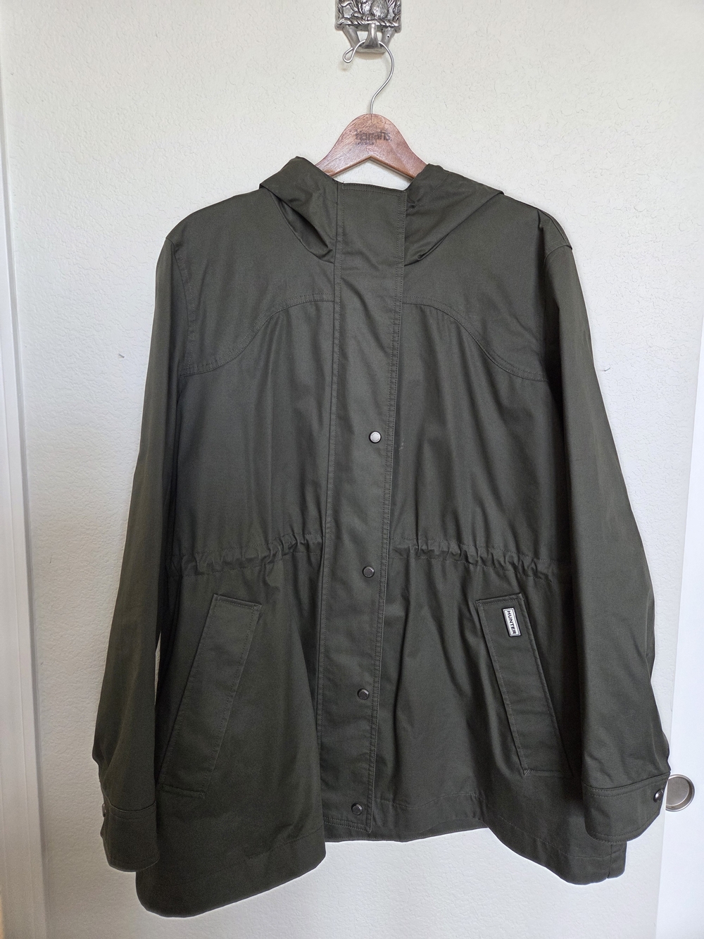 Hunter Olive Green Hooded Utility Jacket